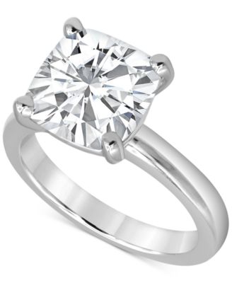 Badgley Mischka - Certified Lab Grown Diamond Cushion-Cut Solitaire Engagement Ring (5 ct. t.w.) in 14k White Gold