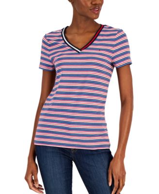 Tommy Hilfiger - Women's Striped V-Neck Top