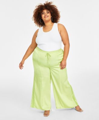 Nina Parker - Trendy Plus Size Sequin-Stripe Wide-Leg Pants