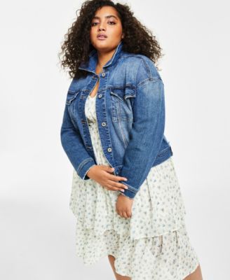 And Now This - Trendy Plus Size Long-Sleeve Denim Jacket