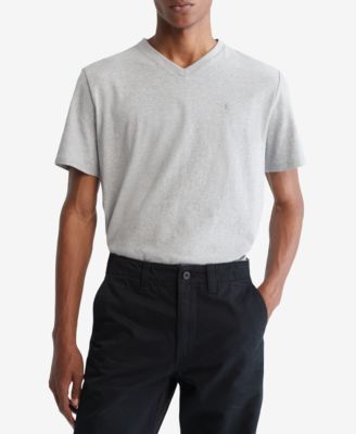 Calvin Klein - Men's Smooth Cotton Solid V-Neck T-Shirt