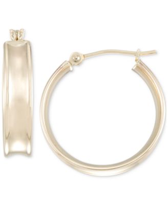 Macy's - Polished Round Hoop Earrings in 10k Yellow Gold
