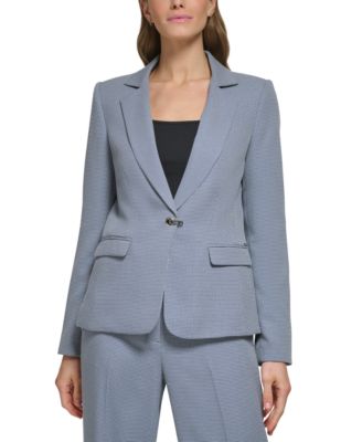 DKNY - Petite Printed Hardware-Closure Blazer