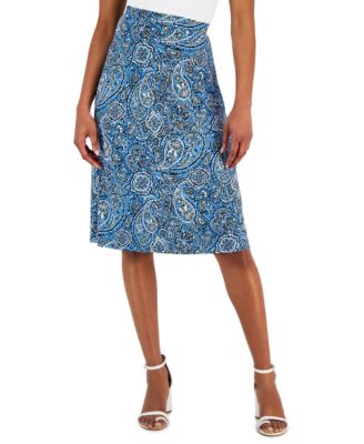 Kasper - Women's Pull-On Paisley Midi Skirt