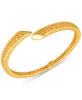 Macy's - Polished Fancy Bypass Bangle Bracelet in 14k Gold