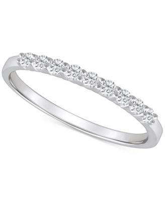 Macy's - Diamond Narrow Polished Wedding Band (1/4 ct. t.w.) in 14k Gold