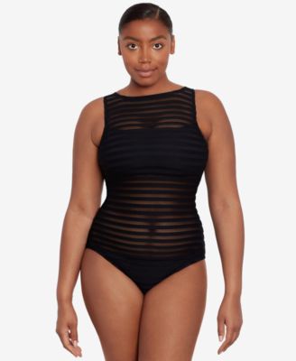 Lauren Ralph Lauren - Boat-Neck Tummy-Control One-Piece Swimsuit