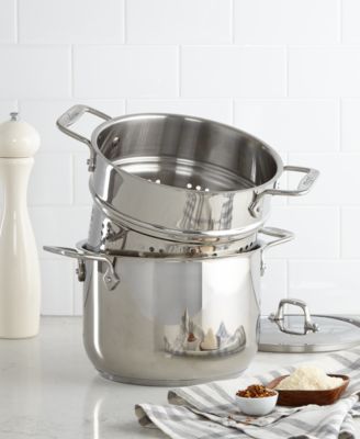 All-Clad - Stainless Steel Covered Pasta Pot with Insert, 6 Qt.