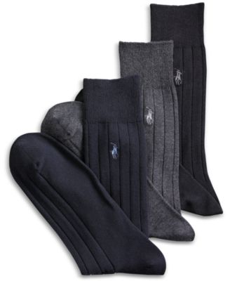 Polo Ralph Lauren - 3 Pack Cotton Rib Extended Size Casual Socks
