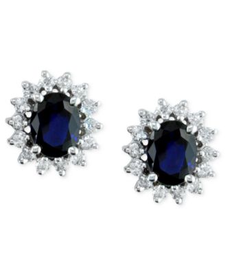 EFFY Collection - Sapphire (2-7/8 ct .t.w.) and Diamond (3/4 ct. t.w.) Stud Earrings in 14k Gold