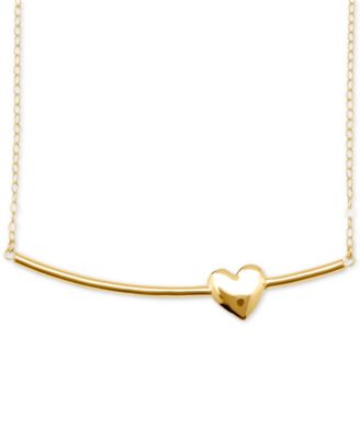 Macy's - Heart Bar Pendant Necklace in 10k Gold