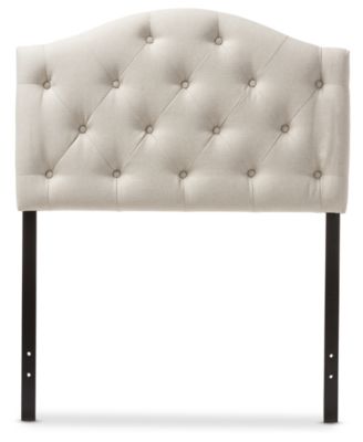 Furniture - Myra Faux Leather Upholstered Button-Tufted Scalloped Twin Headboard, Quick Ship