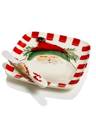 VIETRI - Old St. Nick 2-Pc. Square Plate Set With Spreader