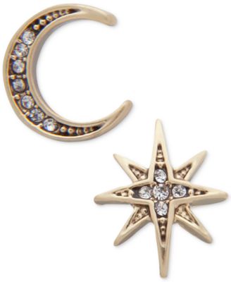 lonna & lilly - Gold-Tone Moon & Stars Mismatch Earrings