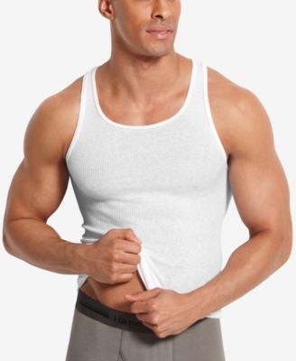 Hanes - Men's Big & Tall 4-Pk. A-Line Cotton Tank Undershirts