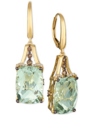 Le Vian - Mint Julep Quartz (12-3/8 ct. t.w.) & Diamond (3/8 ct. t.w.) Drop Earrings in 14k Gold