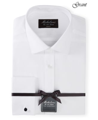 Michelsons - Men's Slim-Fit Solid French Cuff Tuxedo Shirt