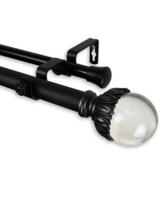 Calvin Klein - Pixie Double Curtain Rod 1" OD 66-120 inch - Black
