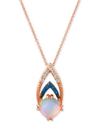 Le Vian - Neopolitan Opal (3/4 ct. t.w.), Passion Ruby Accent & Nude Diamonds (1/10 ct. t.w.) 18" Pendant Necklace in 14k Rose Gold (Also Available with Blueberry Sapphire accent)