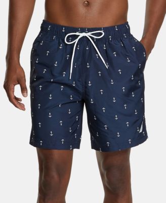 Nautica - Men's Quick-Dry Anchor-Print Swim Trunks