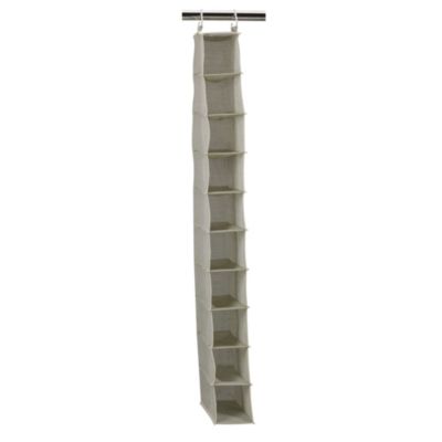 Household Essentials - 10-Pocket Hanging Shoe Organizer, Tea fog