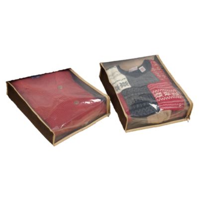 Household Essentials - Coffee Linen Set of 2 Sweater Bag Set