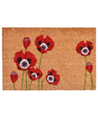 Home & More - Red Poppies 24" x 36" Coir/Vinyl Doormat
