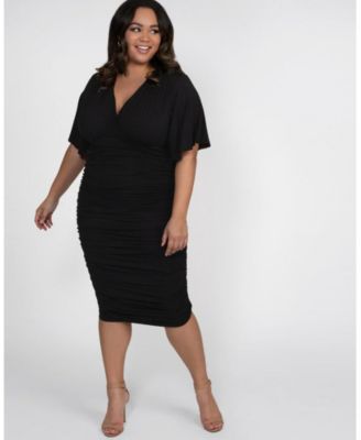 Kiyonna - Womens Plus Size Rumor Ruched Dress