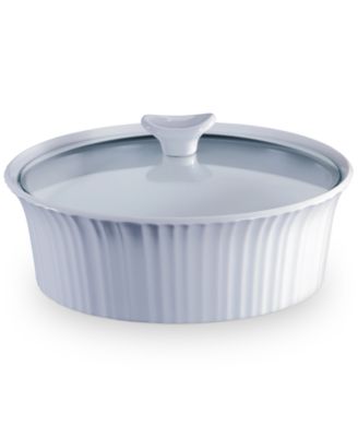 Corningware - French White 2.5-Qt. Round Casserole with Glass Lid