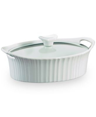 Corningware - French White 1.5-Qt. Oval Casserole with Glass Lid