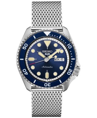 Seiko - Men's Automatic 5 Sports Stainless Steel Mesh Bracelet Watch 42.5mm