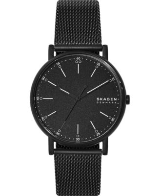Skagen - Men's Signatur Black Stainless Steel Mesh Bracelet Watch 40mm