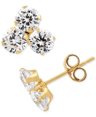 Macy's - Swarovski Zirconia Trillium Stud Earrings in 14k Gold