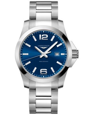 Longines - Men's Conquest Stainless Steel Bracelet Watch 43mm L37604966