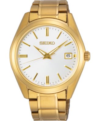 Seiko - Men's Essentials Gold-Tone Stainless Steel Bracelet Watch 40.2mm