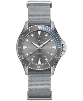 Hamilton - Unisex Swiss Scuba Gray Nato Strap Watch 37mm