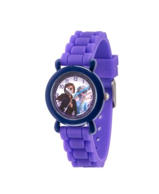 ewatchfactory - Disney Frozen 2 Elsa, Anna Girls' Blue Plastic Time Teacher Watch 32mm