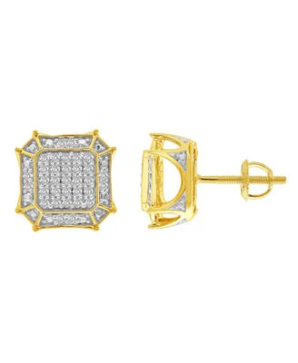 Macy's - Men's Diamond (1/3 ct.t.w.) Earring in 10K Yellow Gold