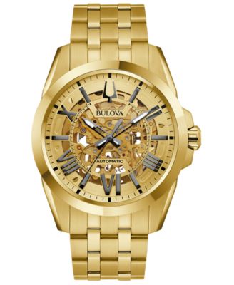Bulova - Men's Automatic Classic Sutton Gold-Tone Stainless Steel Bracelet Watch 46mm