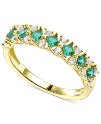Macy's - Sapphire (3/4 ct. t.w.) & Diamond (1/4 ct. t.w.) Ring in 14k White Gold