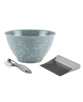 Rachael Ray - Kitchen Prep Garbage Bowl, Veg-a-Peel, and Bench Scrape Set, 3-Pc., Red