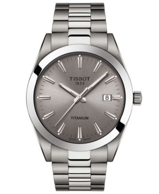 Tissot - Men's Swiss Gentleman Gray Titanium Bracelet Watch 40mm