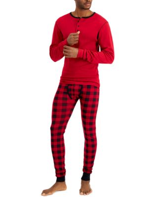 Hanes - Men's Long John Sleep Pajamas, 2-Piece Set