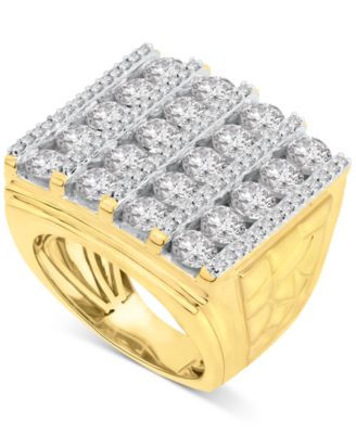 Macy's - Men's Diamond Vertical Cluster Ring (7 ct. t.w.) in 10k Gold