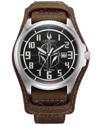 Citizen - Men's Eco-Drive The Mandalorian Brown Leather Strap Watch 44mm
