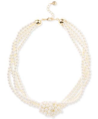 Charter Club - Imitation Pearl Knotted Multi-Row Strand Necklace, 19" + 2" extender