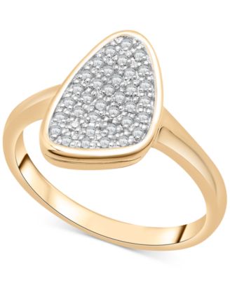 Macy's - Diamond Pav&eacute; Abstract Statement Ring (1/6 ct. t.w.) in 10k Gold