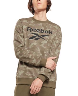 Reebok - Men's ID Regular-Fit Camo Logo-Print Fleece Sweatshirt
