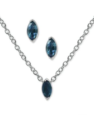 Macy's - 2-Pc. Set Amethyst Marquise Pendant Necklace & Matching Stud Earrings (1/4 ct. t.w.) in Sterling Silver (Also in Mystic Topaz & Blue Topaz)