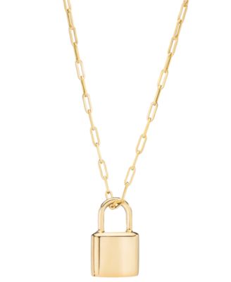 Macy's - Padlock 18" Pendant Necklace in 10k Gold
